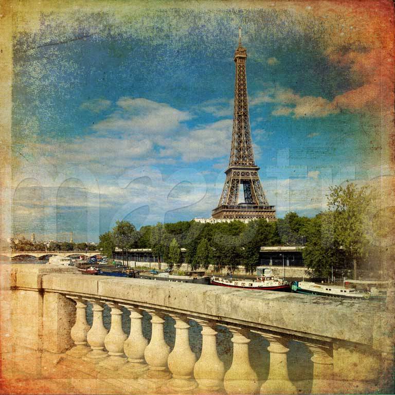 Фотообои Вид с моста на Эйфелеву башню
